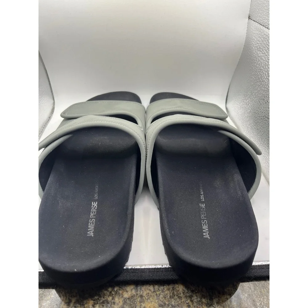 James‎ Perse Mens Grey Adjustable Strap Slide Sandals Size 13